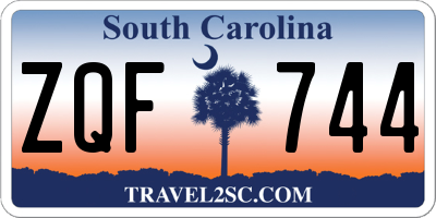 SC license plate ZQF744
