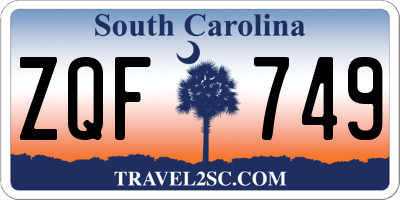 SC license plate ZQF749