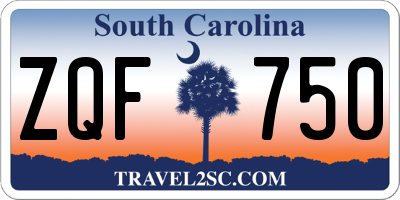 SC license plate ZQF750