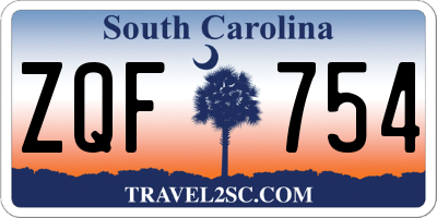 SC license plate ZQF754