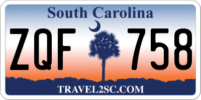 SC license plate ZQF758