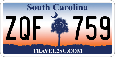 SC license plate ZQF759