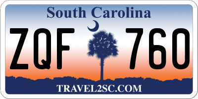SC license plate ZQF760