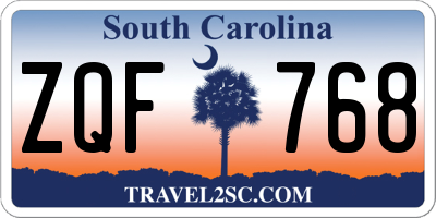 SC license plate ZQF768