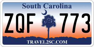 SC license plate ZQF773