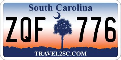 SC license plate ZQF776