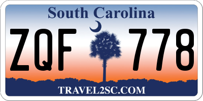 SC license plate ZQF778