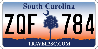 SC license plate ZQF784
