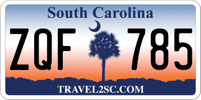 SC license plate ZQF785