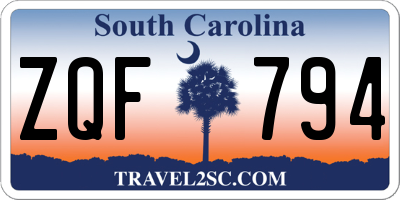SC license plate ZQF794