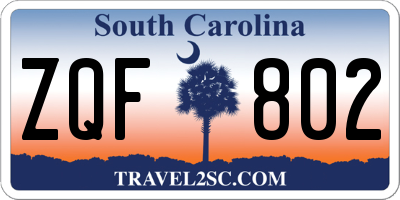 SC license plate ZQF802