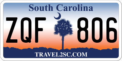 SC license plate ZQF806