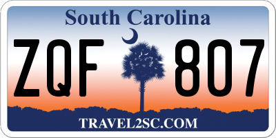 SC license plate ZQF807