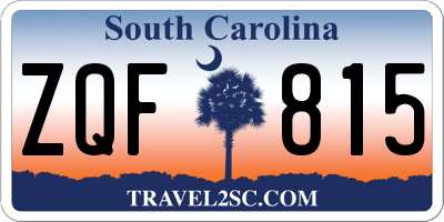 SC license plate ZQF815