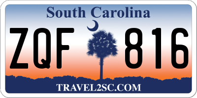 SC license plate ZQF816