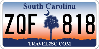 SC license plate ZQF818