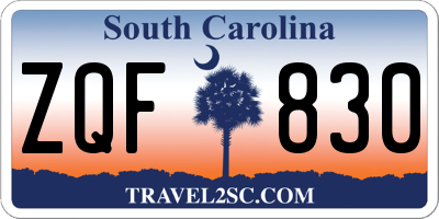 SC license plate ZQF830