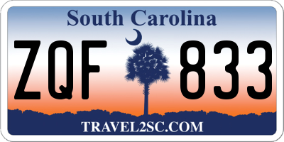 SC license plate ZQF833
