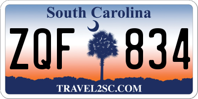 SC license plate ZQF834