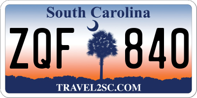 SC license plate ZQF840