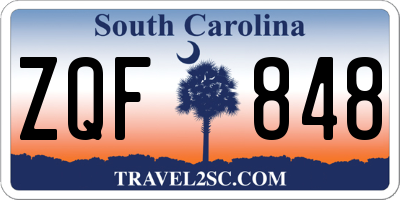 SC license plate ZQF848