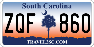 SC license plate ZQF860