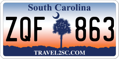 SC license plate ZQF863