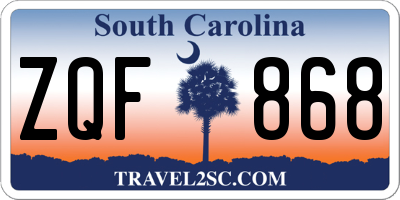 SC license plate ZQF868
