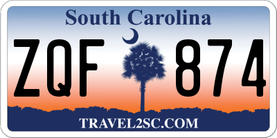 SC license plate ZQF874