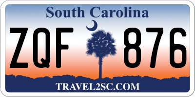 SC license plate ZQF876