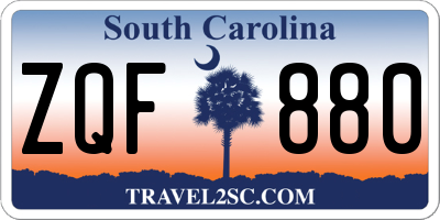 SC license plate ZQF880