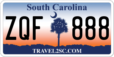SC license plate ZQF888