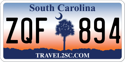 SC license plate ZQF894