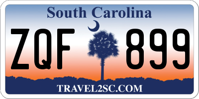 SC license plate ZQF899