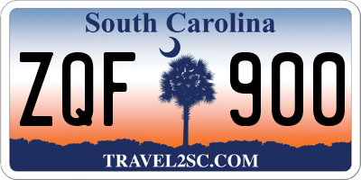 SC license plate ZQF900