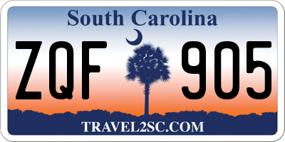 SC license plate ZQF905