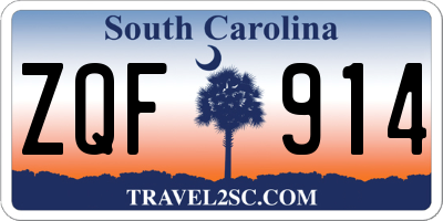 SC license plate ZQF914