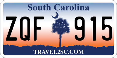SC license plate ZQF915