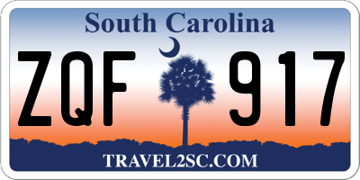SC license plate ZQF917