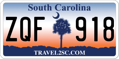 SC license plate ZQF918