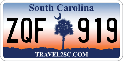 SC license plate ZQF919