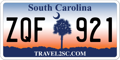 SC license plate ZQF921