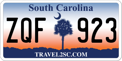 SC license plate ZQF923