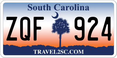 SC license plate ZQF924