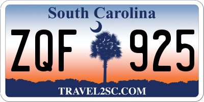 SC license plate ZQF925