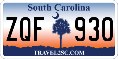 SC license plate ZQF930