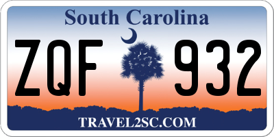 SC license plate ZQF932