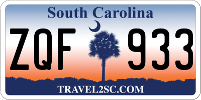 SC license plate ZQF933