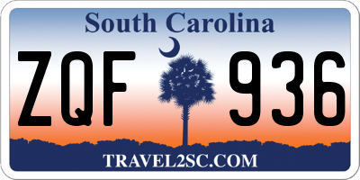 SC license plate ZQF936