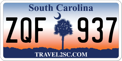 SC license plate ZQF937